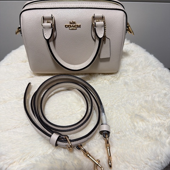 Coach Pebbled Leather Mini Satchel in Light Cream with Gold Hardware - Picture 3 of 3